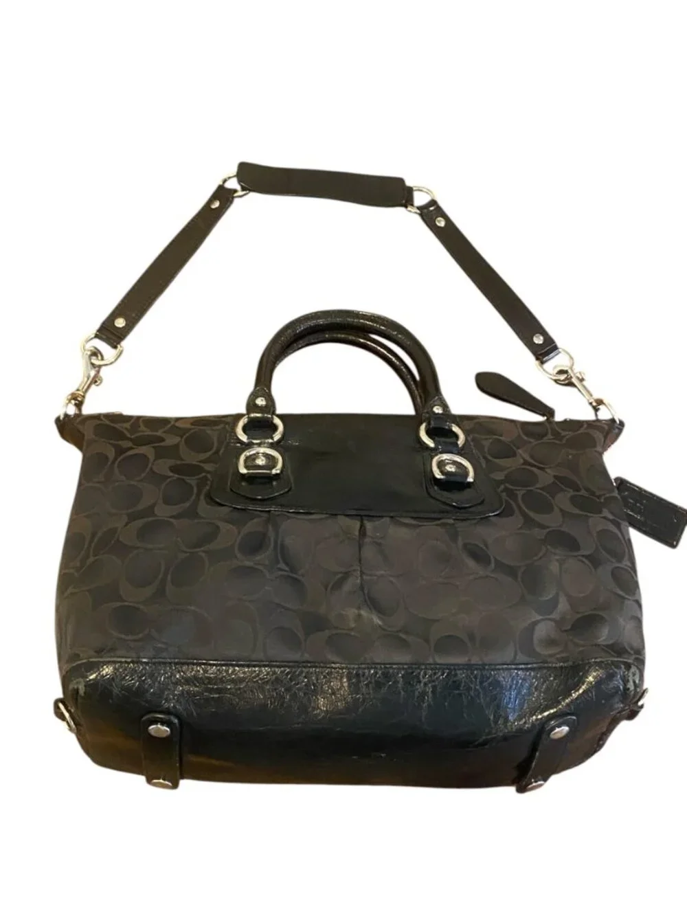 Coach Ashley Signature Purse Black 152Q